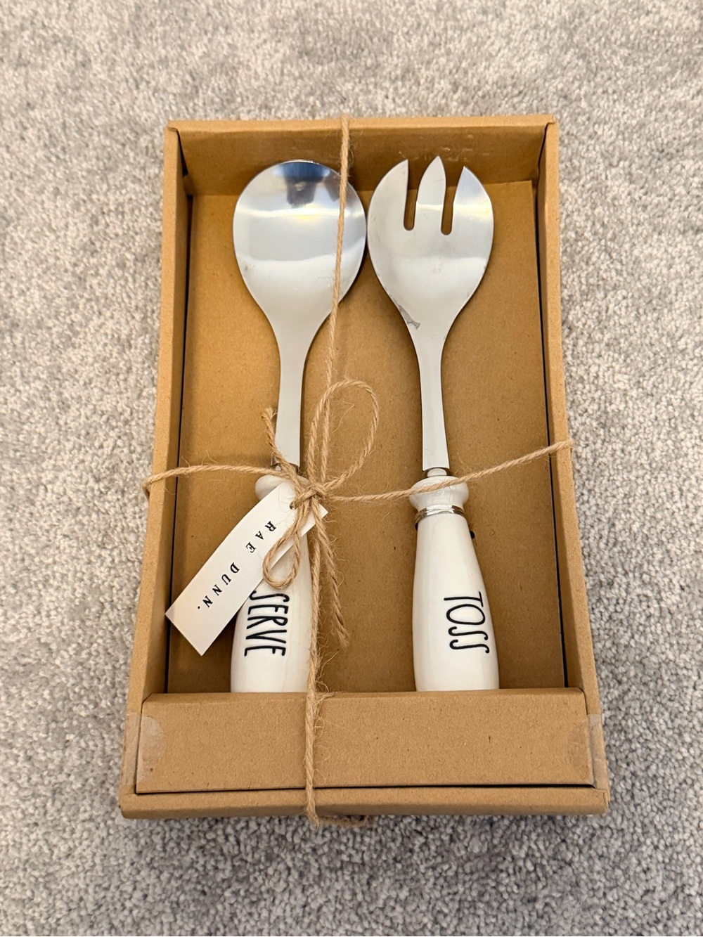 Rae Dunn White 'Serve' & 'Toss' Salad Serving Set